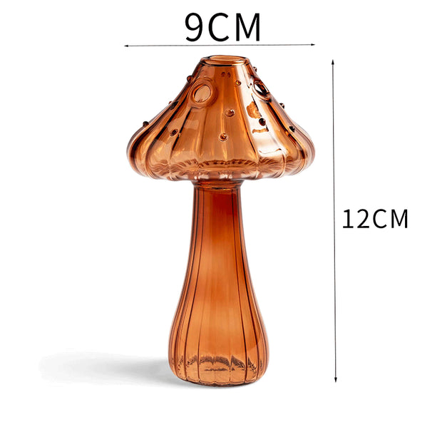 Glass Mushroom Flower Vase