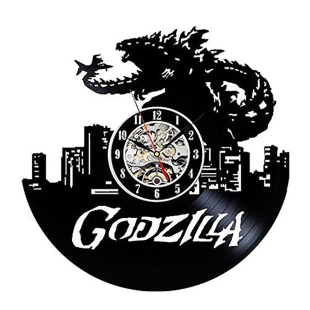 Godzilla Pattern Vinyl Wall Clock