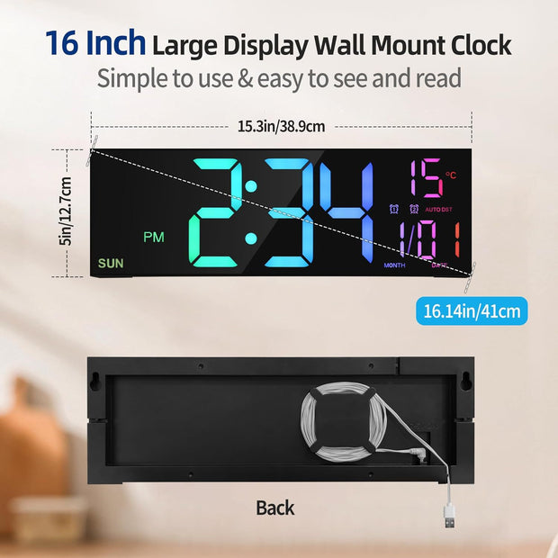 Remote Control Digital LED Wall Clock